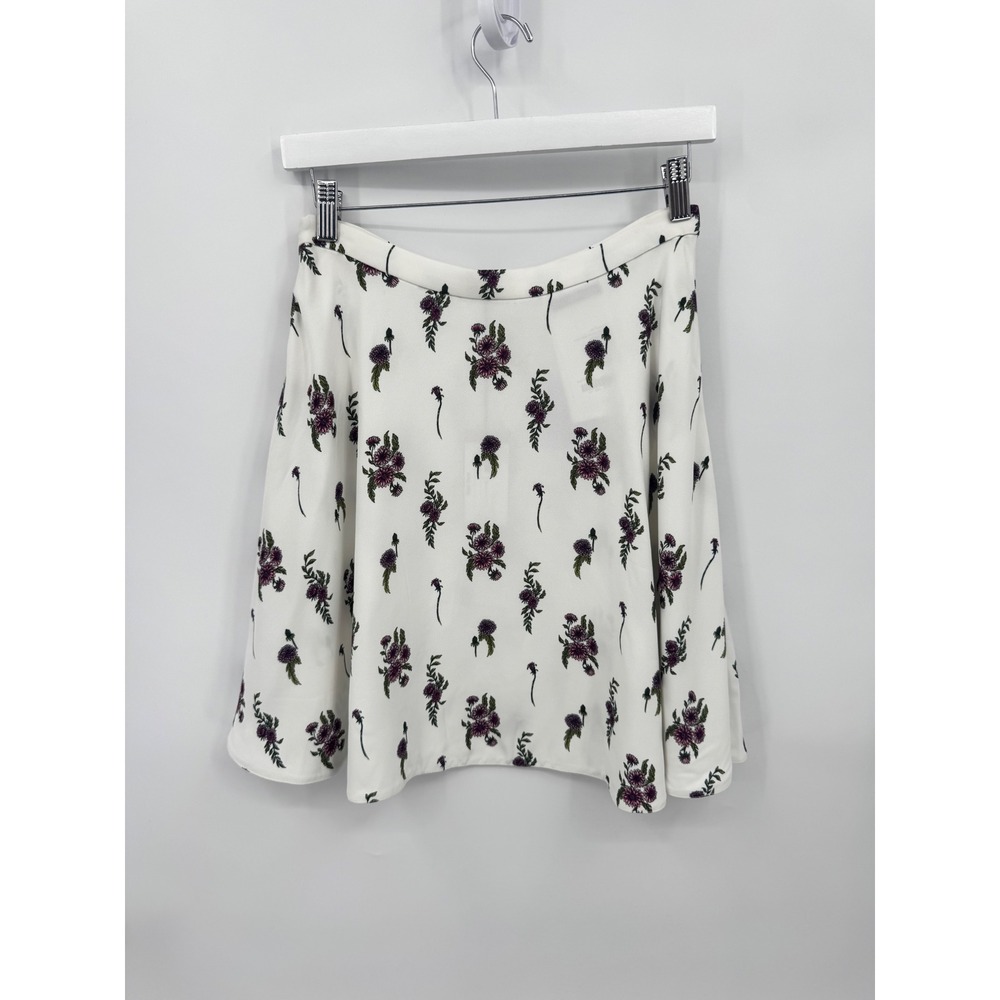 Miu Miu Floral Skirt Women IT 40 US 4 White Bianco Begonia A-Line Viscose